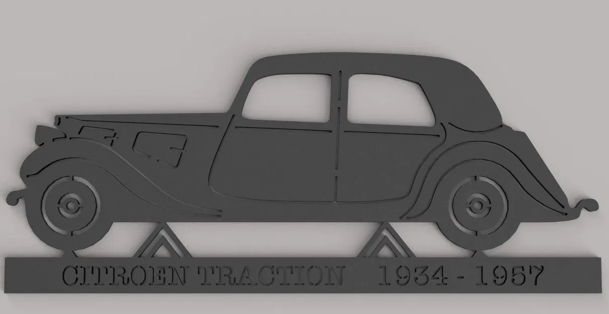 Tranh Tường Silhouette Xe Citroen Traction - Image 1