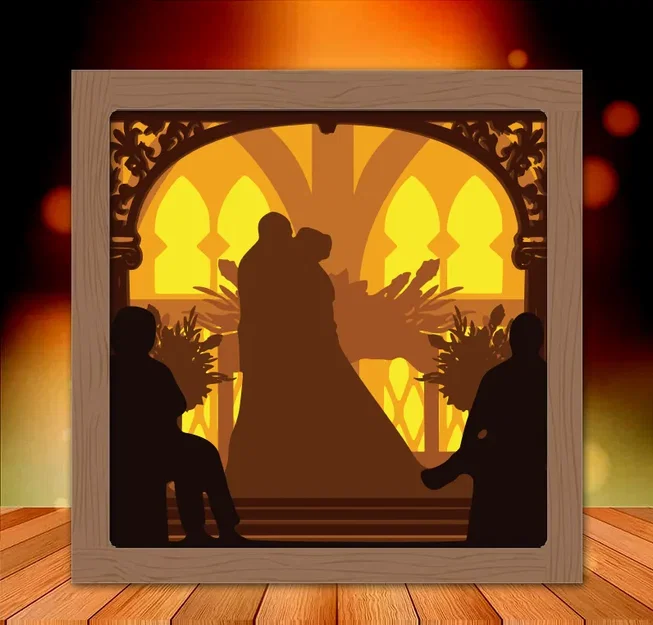 Hộp đèn trang trí đám cưới "Mr and Mrs" 3 - Image 1