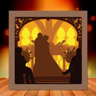 Hộp đèn trang trí đám cưới "Mr and Mrs" 3