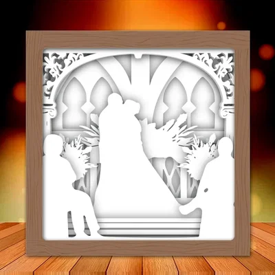 Hộp đèn trang trí đám cưới "Mr and Mrs" 3