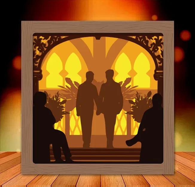 Hộp đèn "Mr and Mr Wedding light box 2" - Image 1
