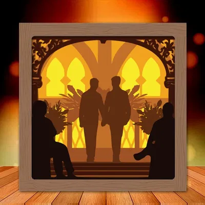 Hộp đèn "Mr and Mr Wedding light box 2"