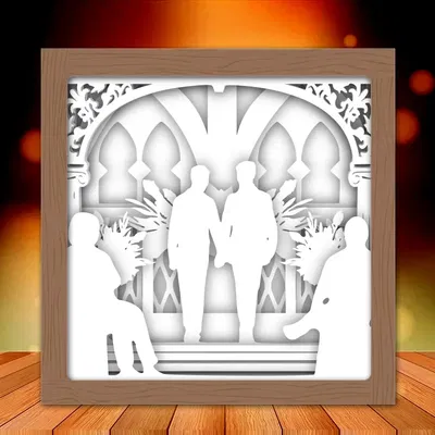 Hộp đèn "Mr and Mr Wedding light box 2"