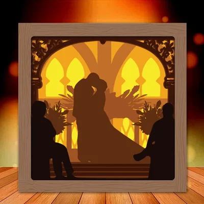 Hộp đèn đám cưới Mr and Mrs 1