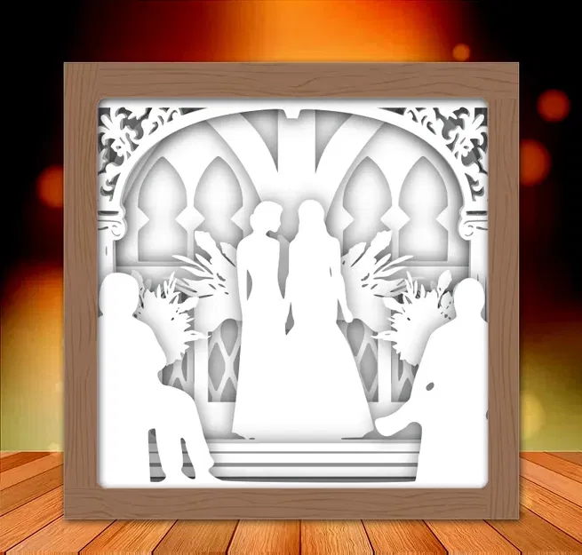 Hộp đèn đám cưới Mrs and Mrs 3 - Image 2