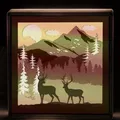 Hộp đèn Cặp Hươu Trên Núi - Thumbnail 1
