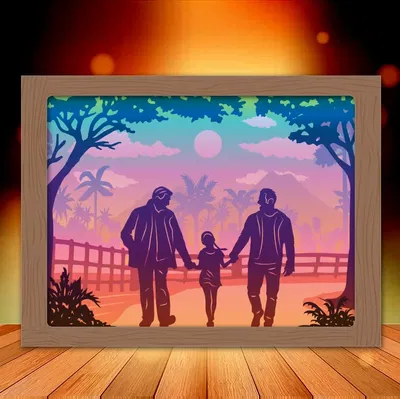 Hộp đèn Ông và con gái