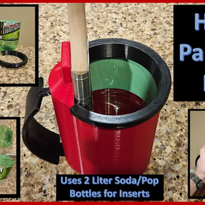 Hand Painting Pail!! Uses 2 Liter Pop/Soda Bottles for Reusable/Disposable Inserts.