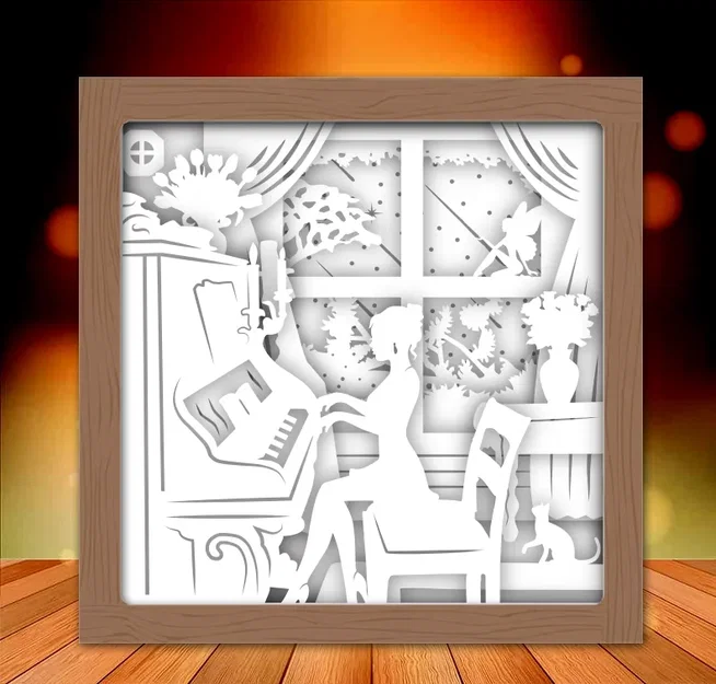 Mô hình 3D người phụ nữ chơi đàn piano - Image 2