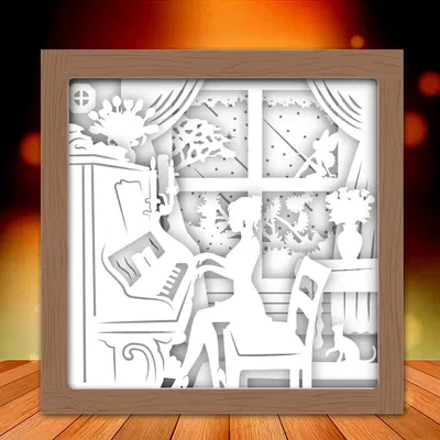 Mô hình 3D người phụ nữ chơi đàn piano