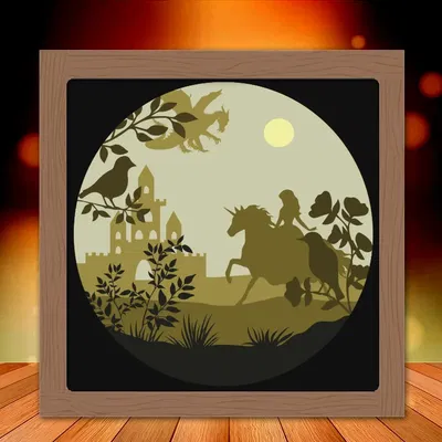 Hộp Đèn Kỳ Lân Và Công Chúa