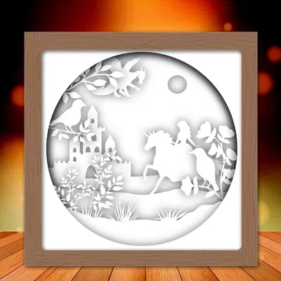 Hộp Đèn Kỳ Lân Và Công Chúa