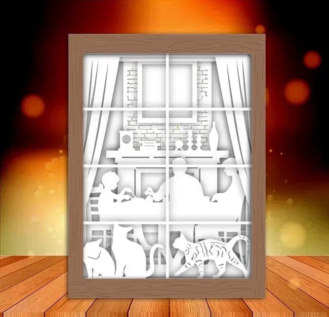 Hộp đèn gia đình hạnh phúc - Image 2