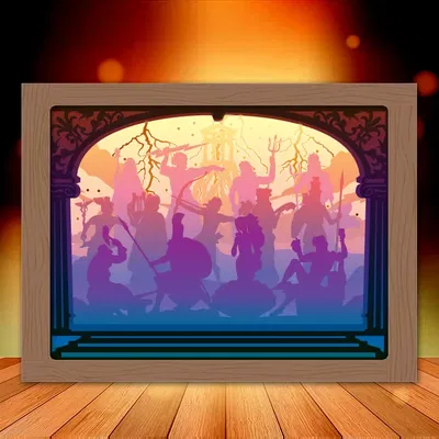 Hộp đèn 12 vị thần Olympia