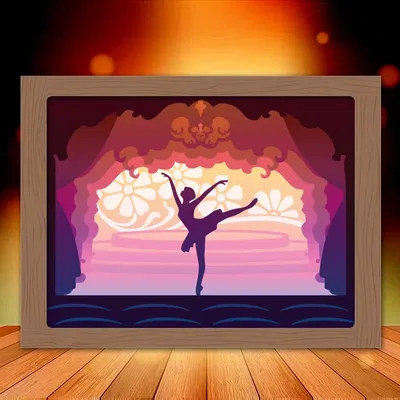 Mẫu Hộp Đèn Ballet 3D