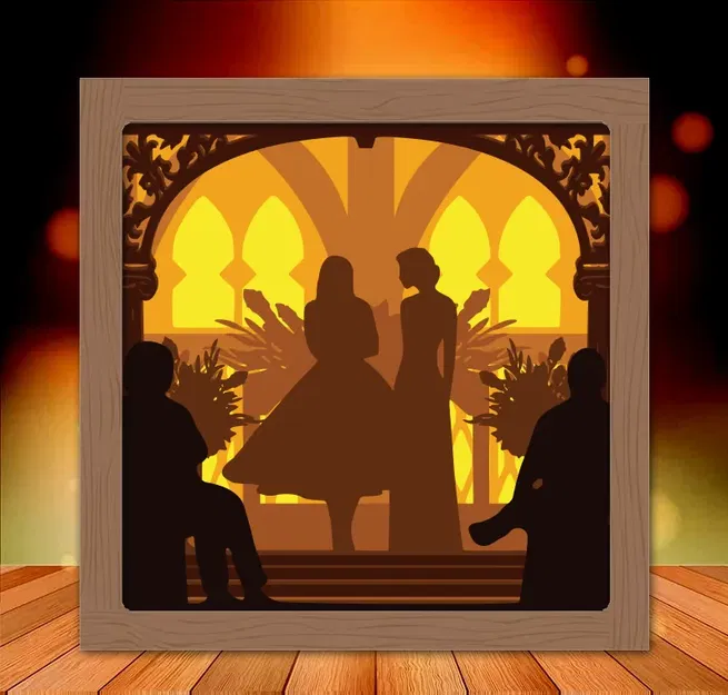 Hộp Đèn Cưới Mrs and Mrs 4 - Image 1