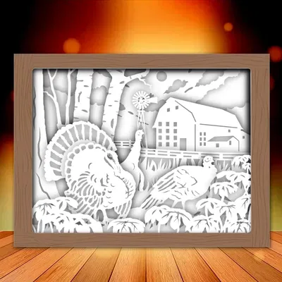 Đèn Hộp Hình Gà Tây (Turkey Birds lightbox)