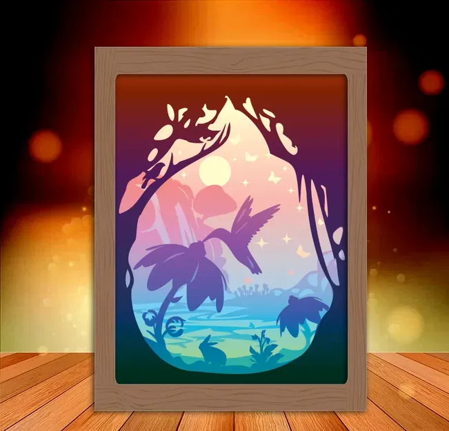 Mô hình Hộp đèn Chim ruồi (Hummingbirds lightbox) - Image 1