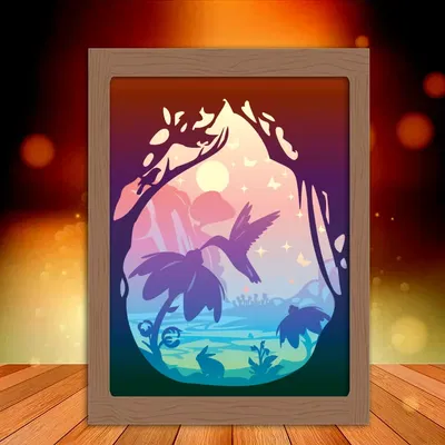 Mô hình Hộp đèn Chim ruồi (Hummingbirds lightbox)