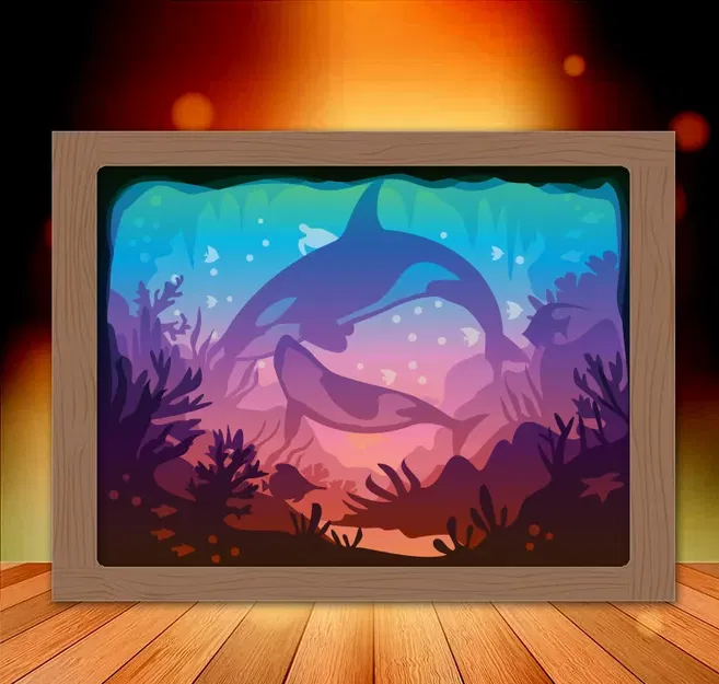 Hộp đèn cá voi Orca - Image 1