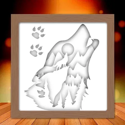 Mô hình Sói Đèn LED 3D