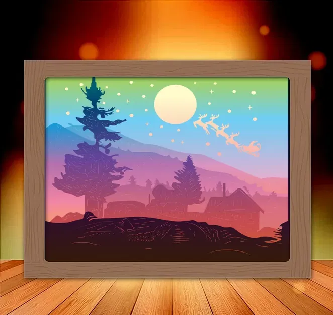 Hộp đèn Giáng Sinh Lò Sưởi Ông Già V2 - Image 1