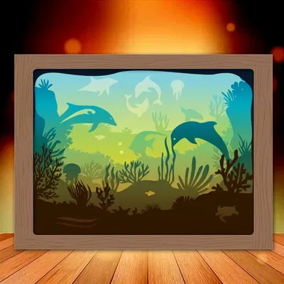 Hộp đèn //#SeaBed (Cá heo) - Phiên bản #3DPrint