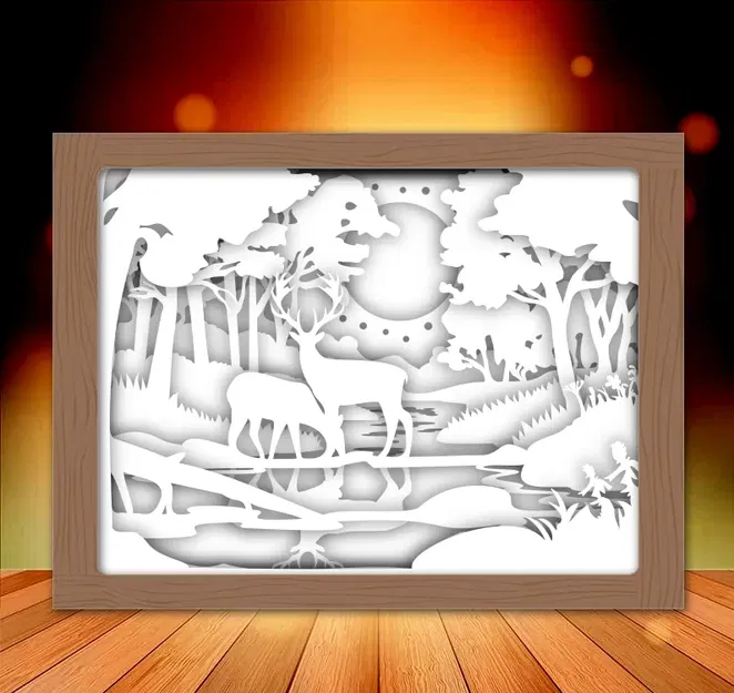 Đèn Hộp Rừng Cây Hươu Nai - Image 2