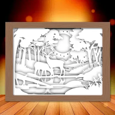 Đèn Hộp Rừng Cây Hươu Nai