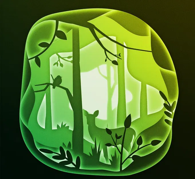 Hộp Đèn Deer in the forest - Image 1