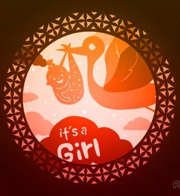 Hộp đèn "It's a girl" - Image 1