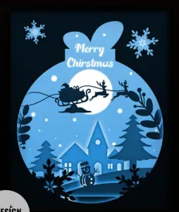 Hộp đèn hình cầu Giáng Sinh Merry Christmas - Image 1
