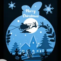 Hộp đèn hình cầu Giáng Sinh Merry Christmas