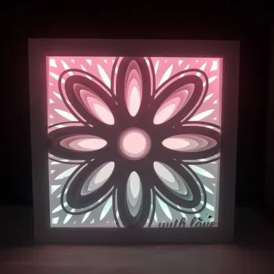 Hộp đèn tình yêu hình hoa