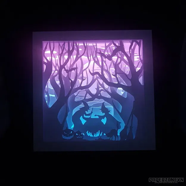 Hộp đèn phù thủy Halloween - Image 1