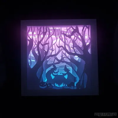 Hộp đèn phù thủy Halloween