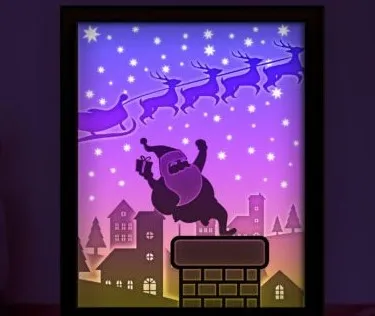 Hộp đèn Santa Claus Tặng Quà V4 - Image 1