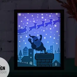Hộp đèn Santa Claus Tặng Quà V4