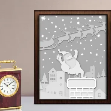 Hộp đèn Santa Claus Tặng Quà V4