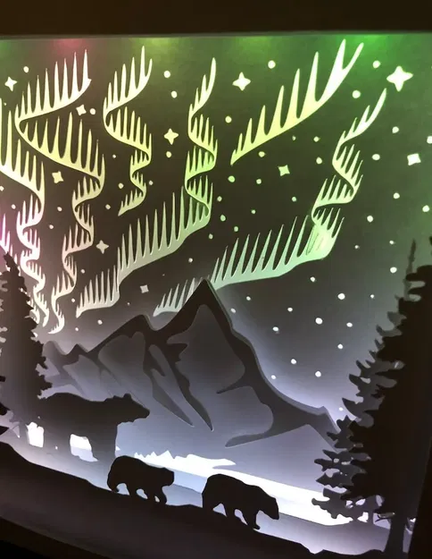 Hộp đèn Bắc Cực Quang và Gấu Bắc Cực - Image 2