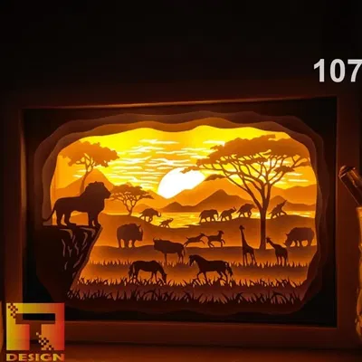 Hộp đèn Savan Châu Phi