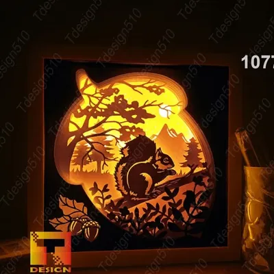 Mô hình Đèn Hộp Hình Sóc