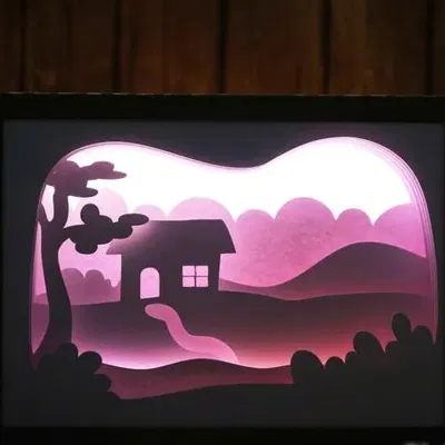 Hộp đèn Nhà Sân Vườn (Backyard House light box)