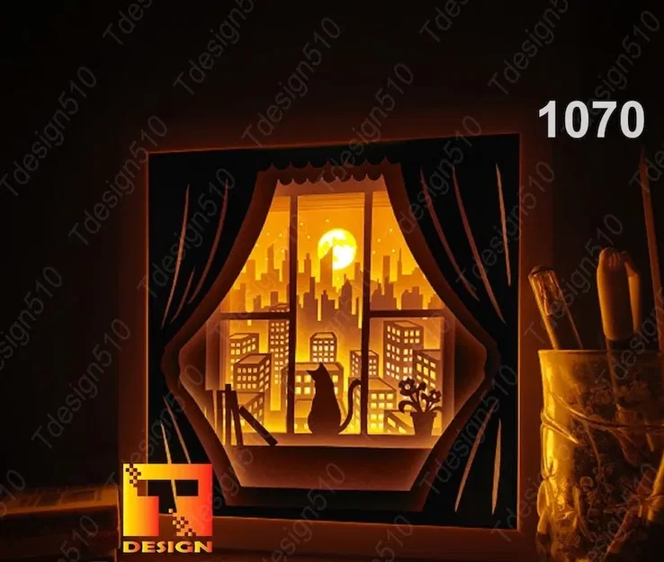 Mô hình Cat Windows in the City - Image 3