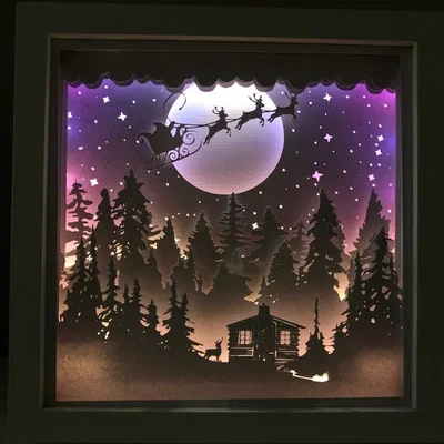 Hộp đèn Giáng Sinh Ông Già Noel