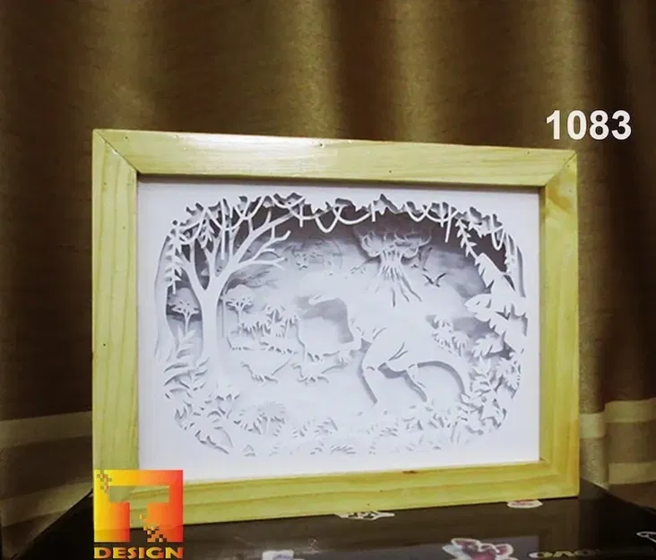 Hộp đèn khủng long T-rex kỷ Jura - Image 3