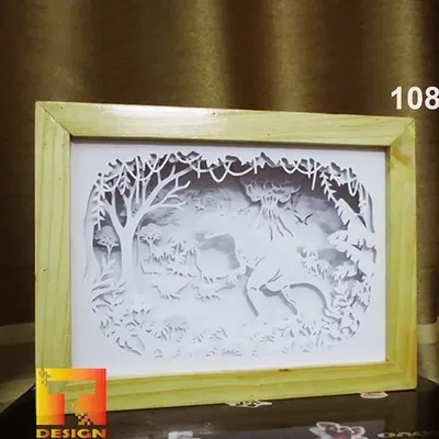 Hộp đèn khủng long T-rex kỷ Jura