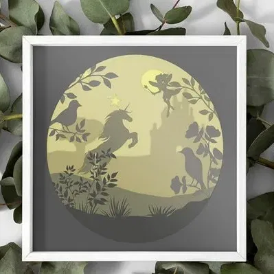 Hộp đèn kỳ lân ở xứ sở thần tiên