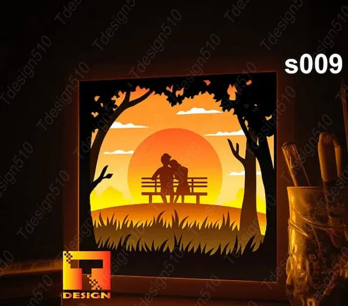 Hộp đèn "Tình Yêu Dưới Ánh Bình Minh" - Image 1