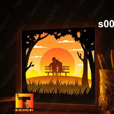 Hộp đèn "Tình Yêu Dưới Ánh Bình Minh"